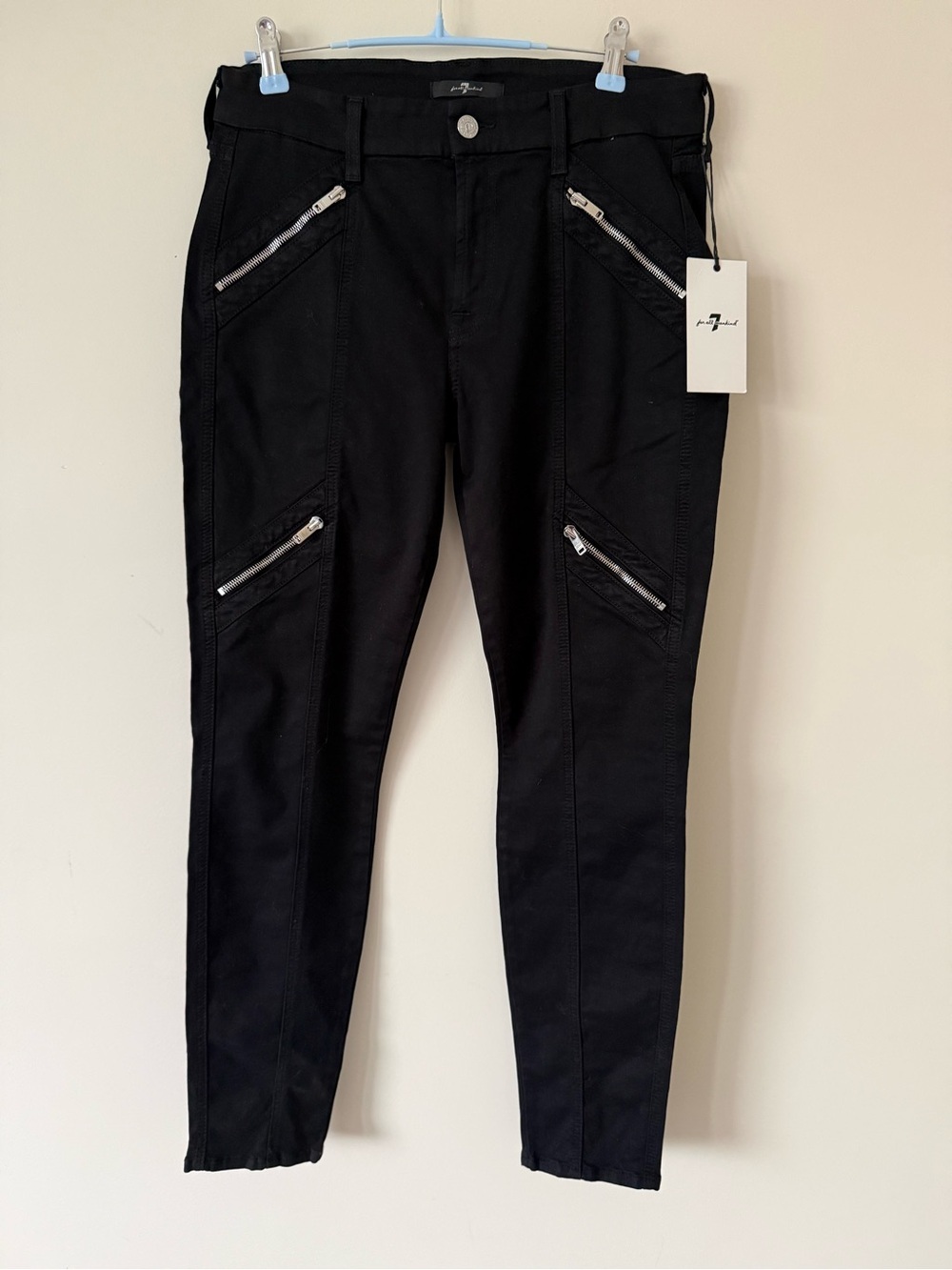 138. | 7 For All Mankind | ($298) BNWT | Black Stretch Denim Jeans | 28 - Picture 3 of 5